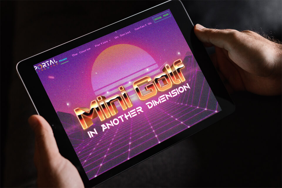 Portal Mini Golf website shown on devices