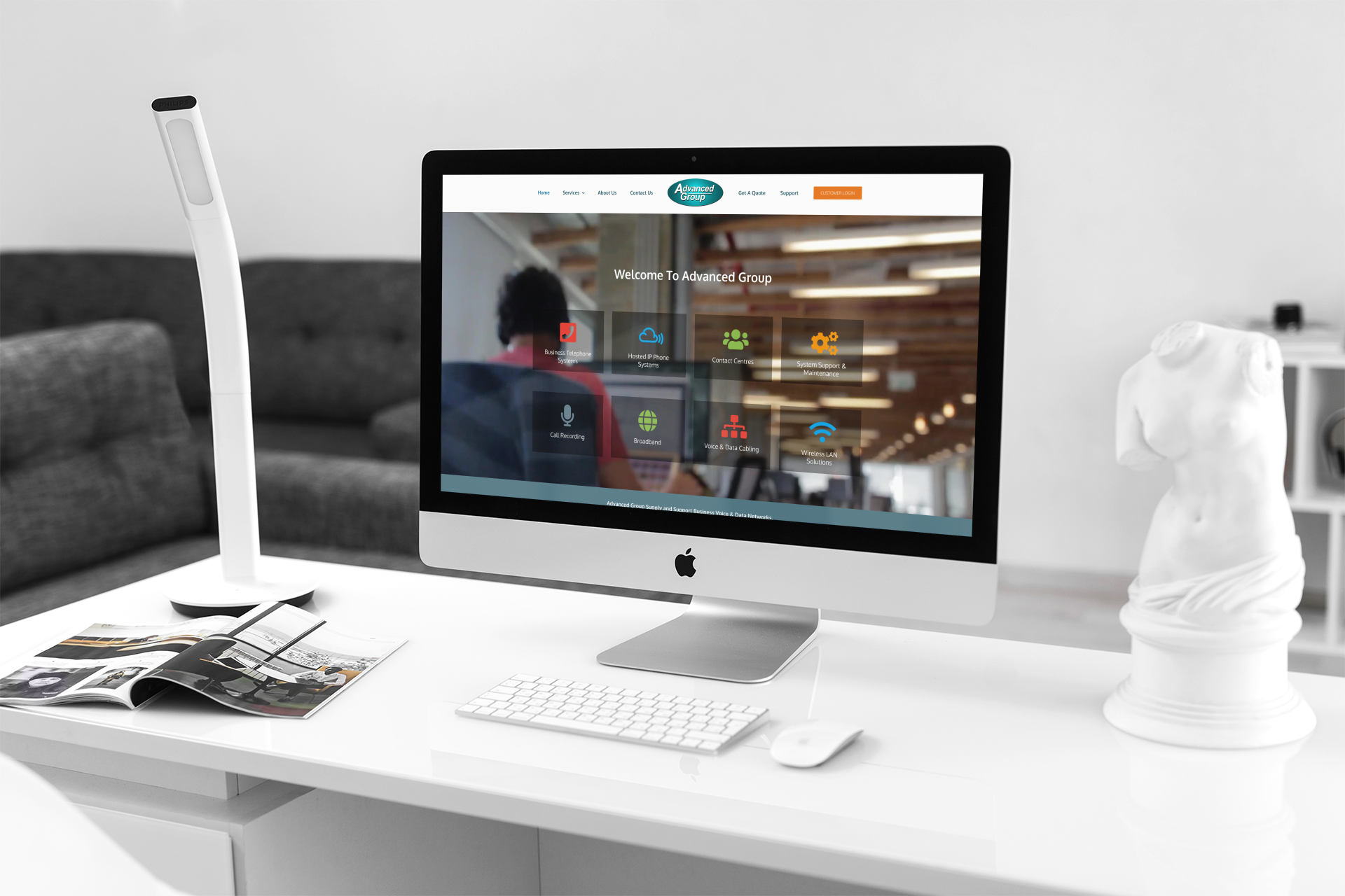 Advanced Group website shown on devices