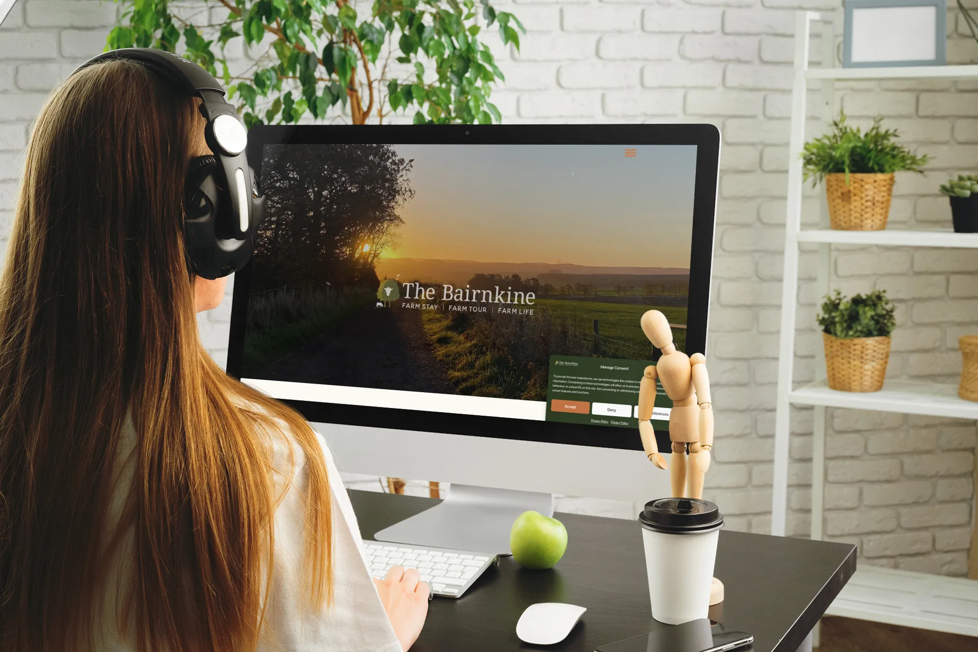 Bairnkine Cottages website on an iMac